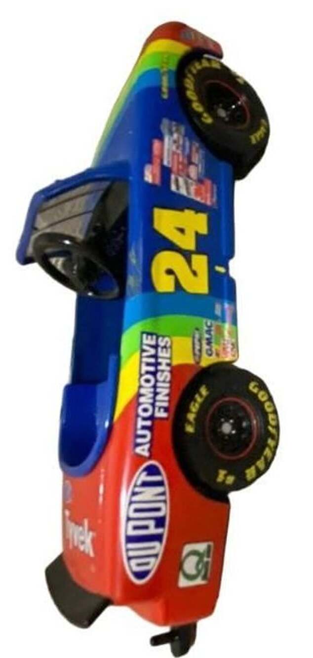 Jeff Gordon #24 Dupont NASCAR Diecast Toy Car With Piggy Bank Trailer Pristine c